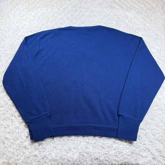 Vintage IZOD Lacoste Sweater Men's XL Blue V Neck Preppy Academia Ivy League VTG